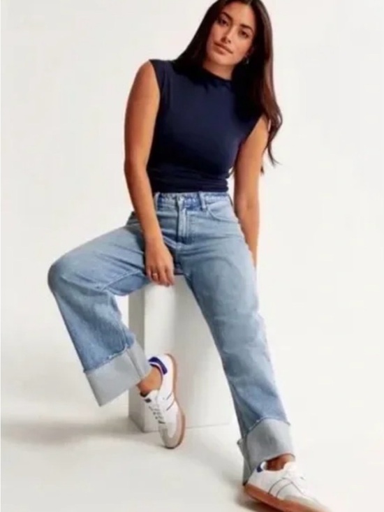 Abercrombie & Fitch Denim - Abercrombie & Fitch Light Blue Wide-Leg High-Rise Jeans